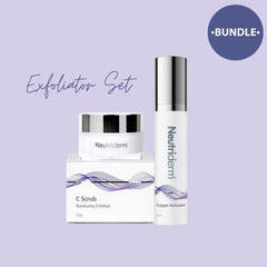 Reveal your best skin yet with the Neutriderm Exfoliator Bundle. This powerful set gently removes dead skin cells, reduces dark spots, and leaves your skin feeling soft, smooth, and radiant.