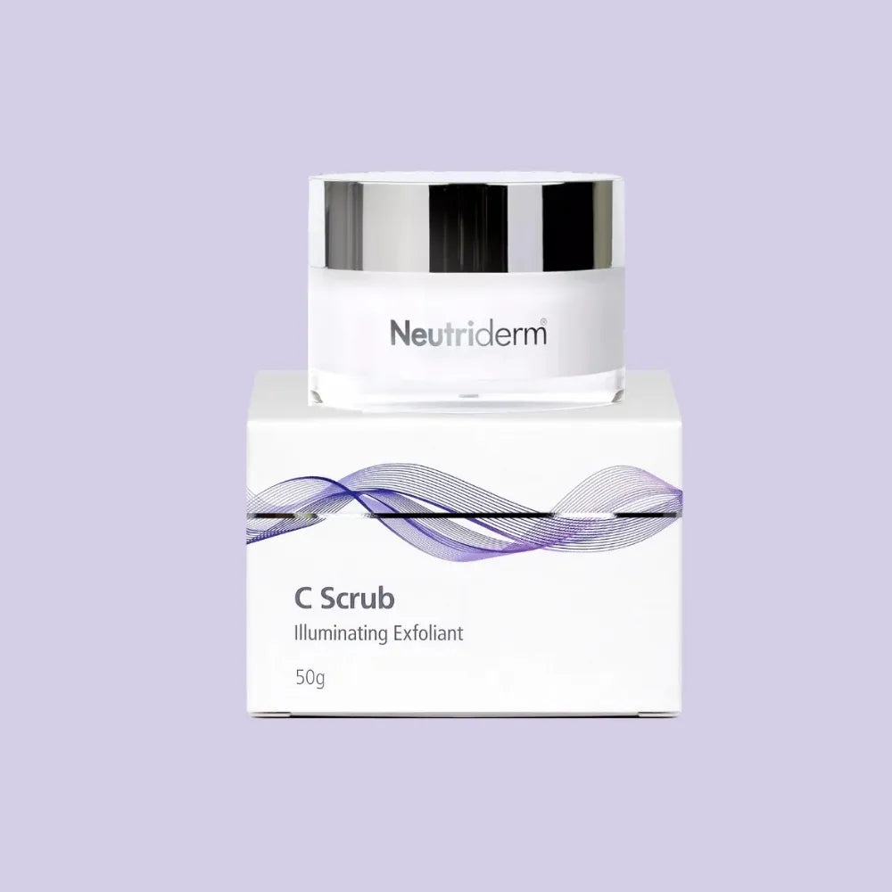  Looking for a facial scrub to brighten and smooth your skin? Neutriderm C Scrub with Vitamin C exfoliates & targets dark spots, revealing a radiant you.