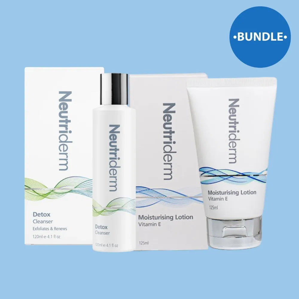  Cleanse, hydrate, and rejuvenate your skin with NeutriDerm's best-selling bundle. The ND Detox Cleanser and Moisturising Lotion work together for flawless results.