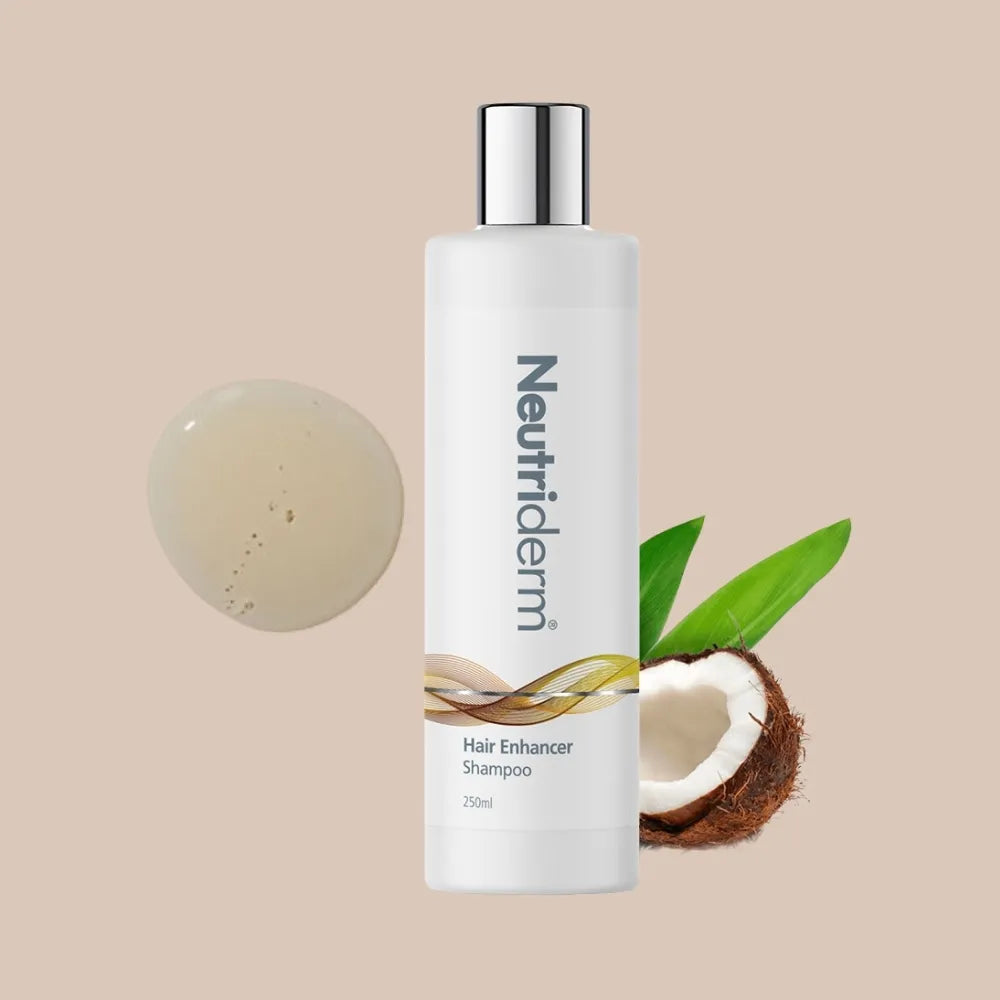  Neutriderm Hair Enhancer Shampoo is a natural solution to fight hair loss and breakage. Made with nourishing ingredients, this shampoo helps strengthen and revitalize hair for a healthier, fuller look.