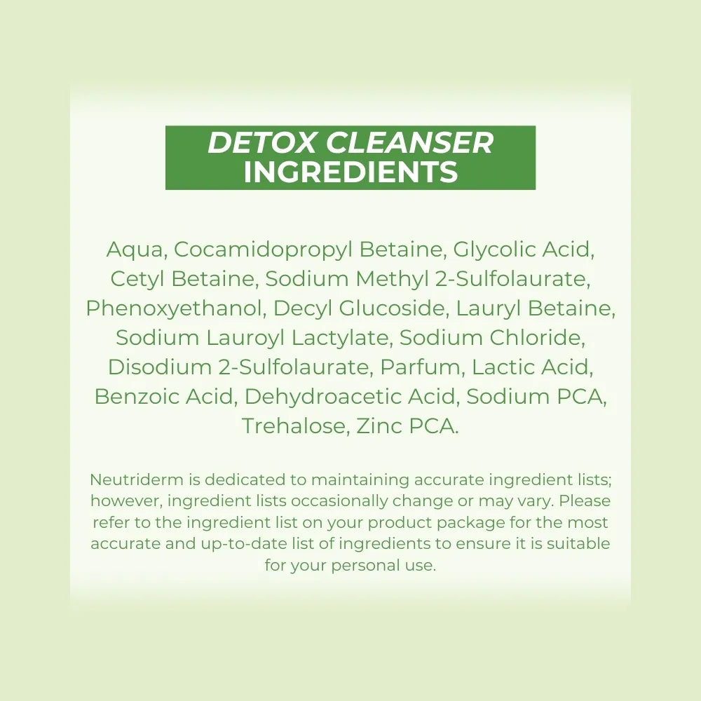  Cleanse, hydrate, and rejuvenate your skin with NeutriDerm's best-selling bundle. The ND Detox Cleanser and Moisturising Lotion work together for flawless results.