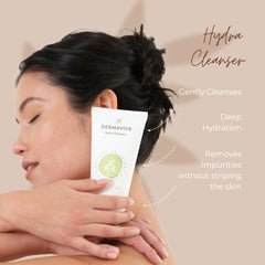 Dermavive Hydra Cleanser gently cleanses, provides deep hydration, and removes impurities without stripping the skin.
