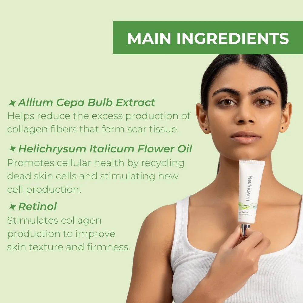  Minimize the appearance of scars with Neutriderm KS Cream. Our natural formula is clinically proven to reduce scars and promote long-lasting results. Reveal smoother, more confident skin today!