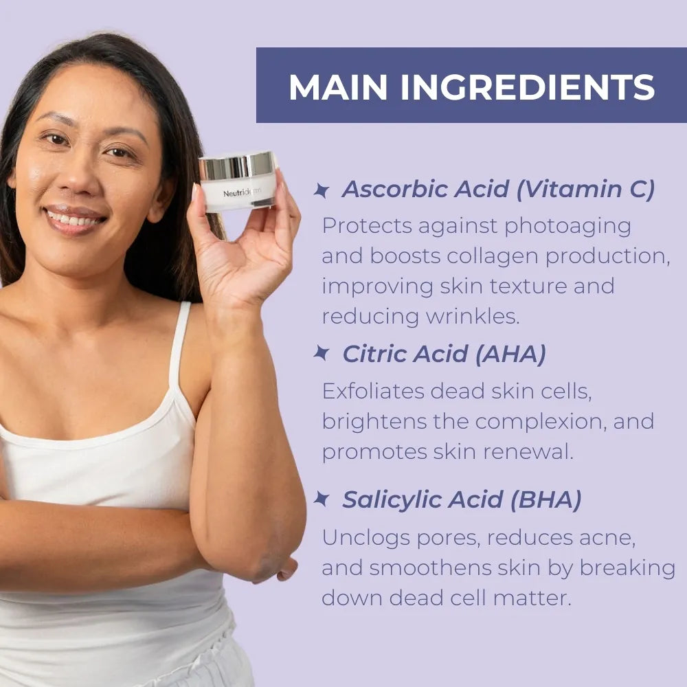  Looking for a facial scrub to brighten and smooth your skin? Neutriderm C Scrub with Vitamin C exfoliates & targets dark spots, revealing a radiant you.