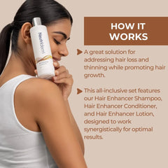  Get the hair you've always dreamed of with the Neutriderm Volumising Bundle. This 3-piece set includes a shampoo, conditioner, and lotion formulated to promote thicker, fuller hair.