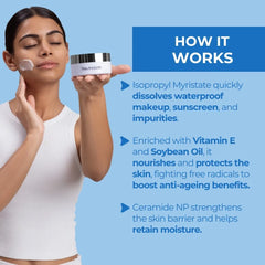  Elevate your skincare routine with Neutriderm Cleansing Balm. This gentle, balm-to-oil cleanser dissolves stubborn makeup and impurities, leaving your skin soft, supple, and refreshed. Suitable for all skin types.