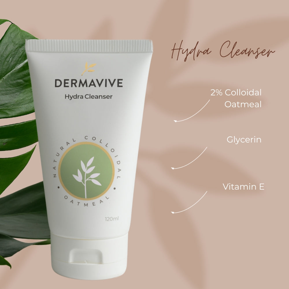  Dermavive Hydra Cleanser gently cleanses & hydrates all skin types. This soap-free, pH-balanced cleanser removes dirt without stripping essential oils. Get soft, moisturized skin!