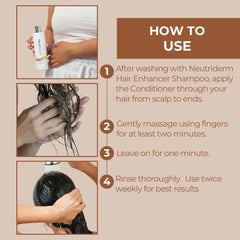  Give your hair the boost it deserves! Neutriderm Hair Enhancer Conditioner strengthens hair, prevents breakage, and enriches the scalp with botanical extracts and Vitamin E. Shop now for healthier, shinier hair!