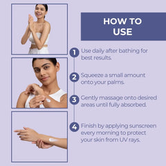  Achieve a radiant, even skin tone with Neutriderm's Brightening Body Lotion. This pH-balanced formula with Retinol & Niacinamide hydrates reduces dark spots and combats early signs of aging.