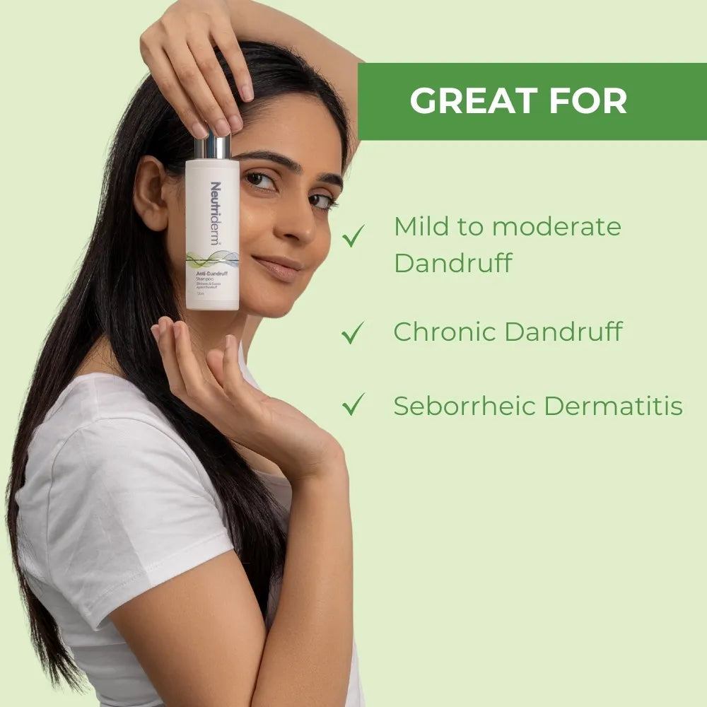  Fight dandruff effectively with Neutriderm Anti-Dandruff Shampoo! Its potent anti-fungal properties kill bacteria, cleanse the scalp, and eliminate flakes for cleaner, fresher hair.