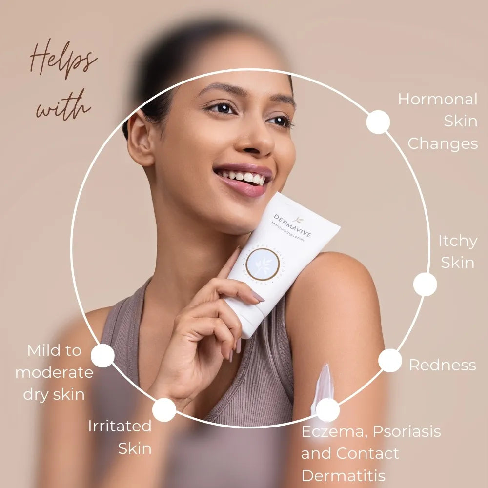  Dermavive Moisturizing Lotion provides deep hydration to keep your skin feeling soft, smooth, and healthy. This lightweight, oil-free formula absorbs quickly and won't clog pores. Perfect for daily use on all skin types.