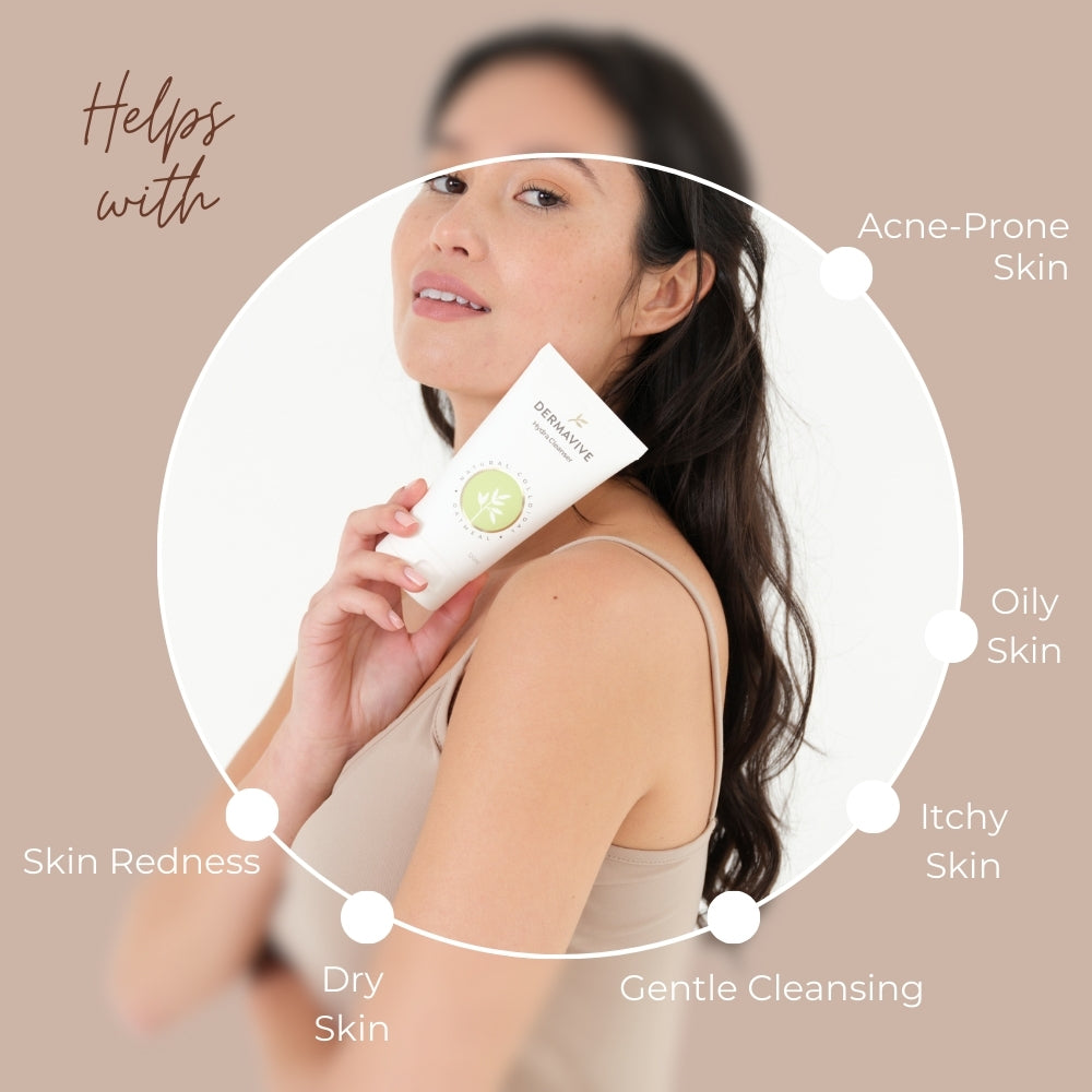 Dermavive Hydra Cleanser gently cleanses & hydrates all skin types. This soap-free, pH-balanced cleanser removes dirt without stripping essential oils. Get soft, moisturized skin!
