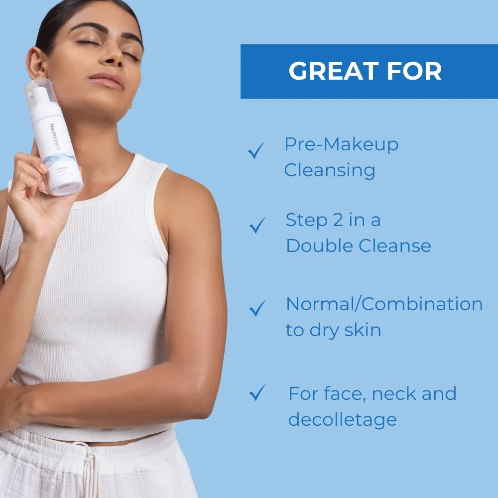  Transform your skincare routine with Neutriderm Foaming Cleanser. Removes dirt, oil, and impurities without drying your skin. Ideal for everyday freshness.