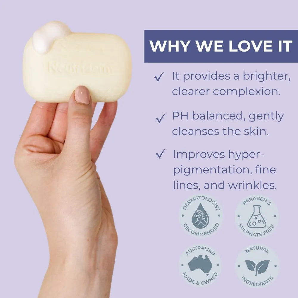  Achieve a brighter, more even-toned complexion with Neutriderm Brightening Bar. This gentle bar cleanses and exfoliates, revealing visibly radiant skin.