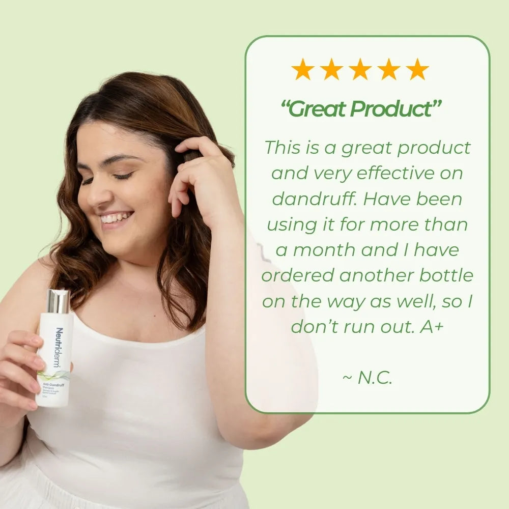  Fight dandruff effectively with Neutriderm Anti-Dandruff Shampoo! Its potent anti-fungal properties kill bacteria, cleanse the scalp, and eliminate flakes for cleaner, fresher hair.