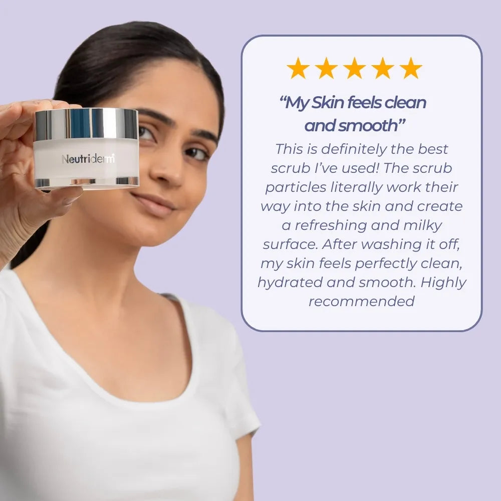 Looking for a facial scrub to brighten and smooth your skin? Neutriderm C Scrub with Vitamin C exfoliates & targets dark spots, revealing a radiant you.