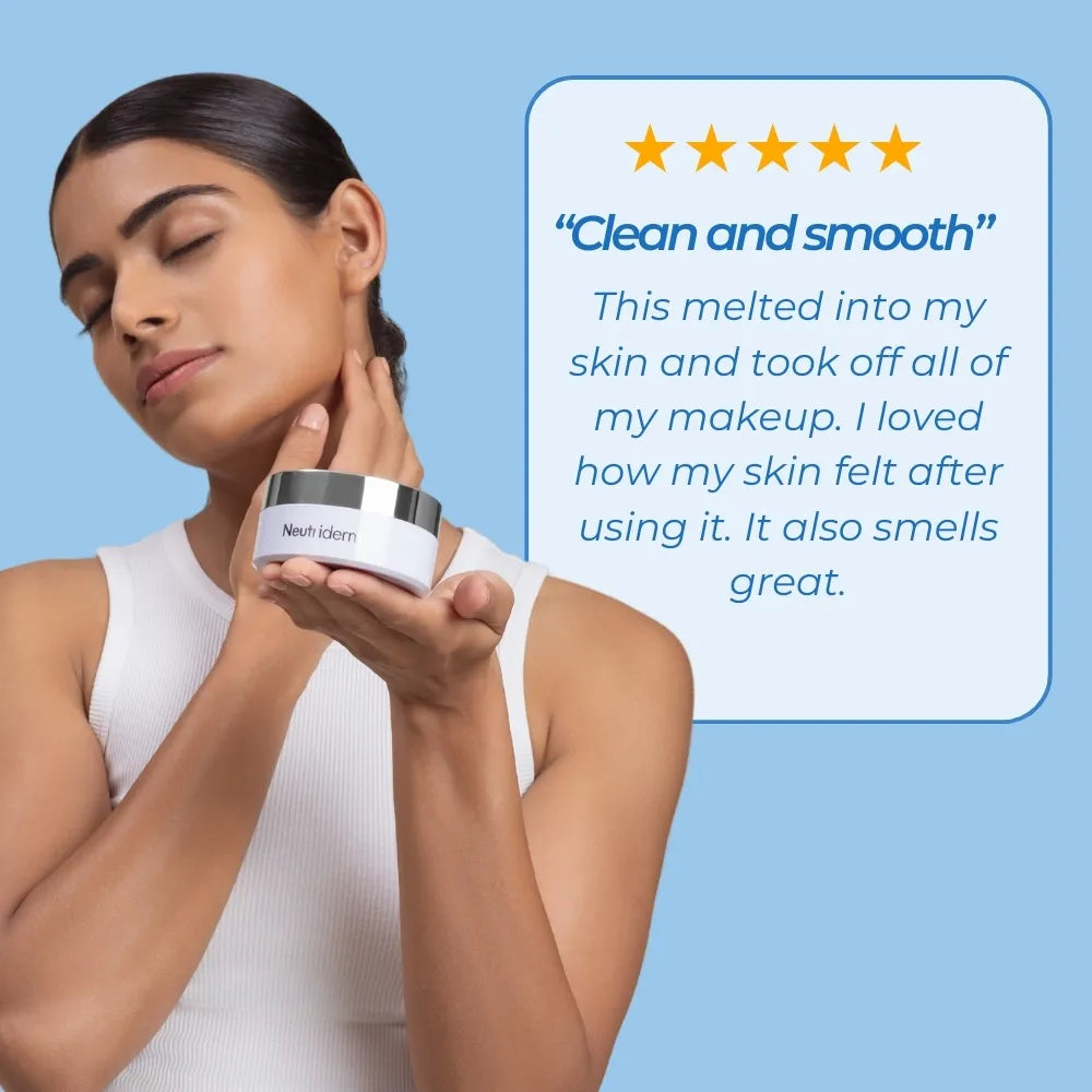  Elevate your skincare routine with Neutriderm Cleansing Balm. This gentle, balm-to-oil cleanser dissolves stubborn makeup and impurities, leaving your skin soft, supple, and refreshed. Suitable for all skin types.