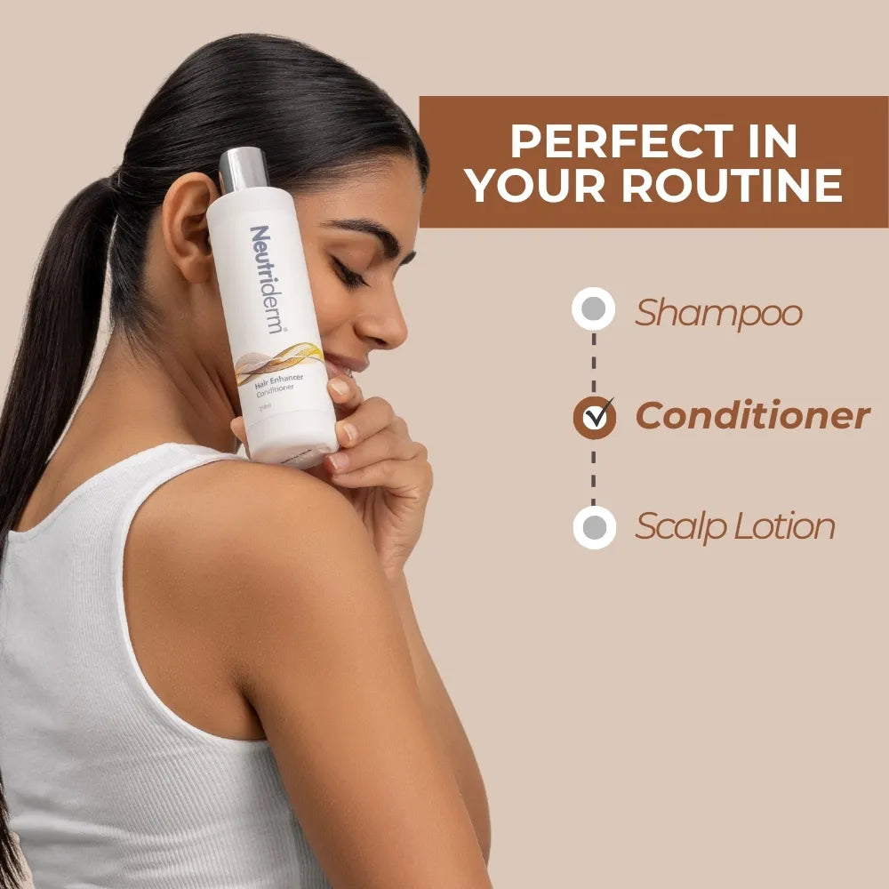  Give your hair the boost it deserves! Neutriderm Hair Enhancer Conditioner strengthens hair, prevents breakage, and enriches the scalp with botanical extracts and Vitamin E. Shop now for healthier, shinier hair!