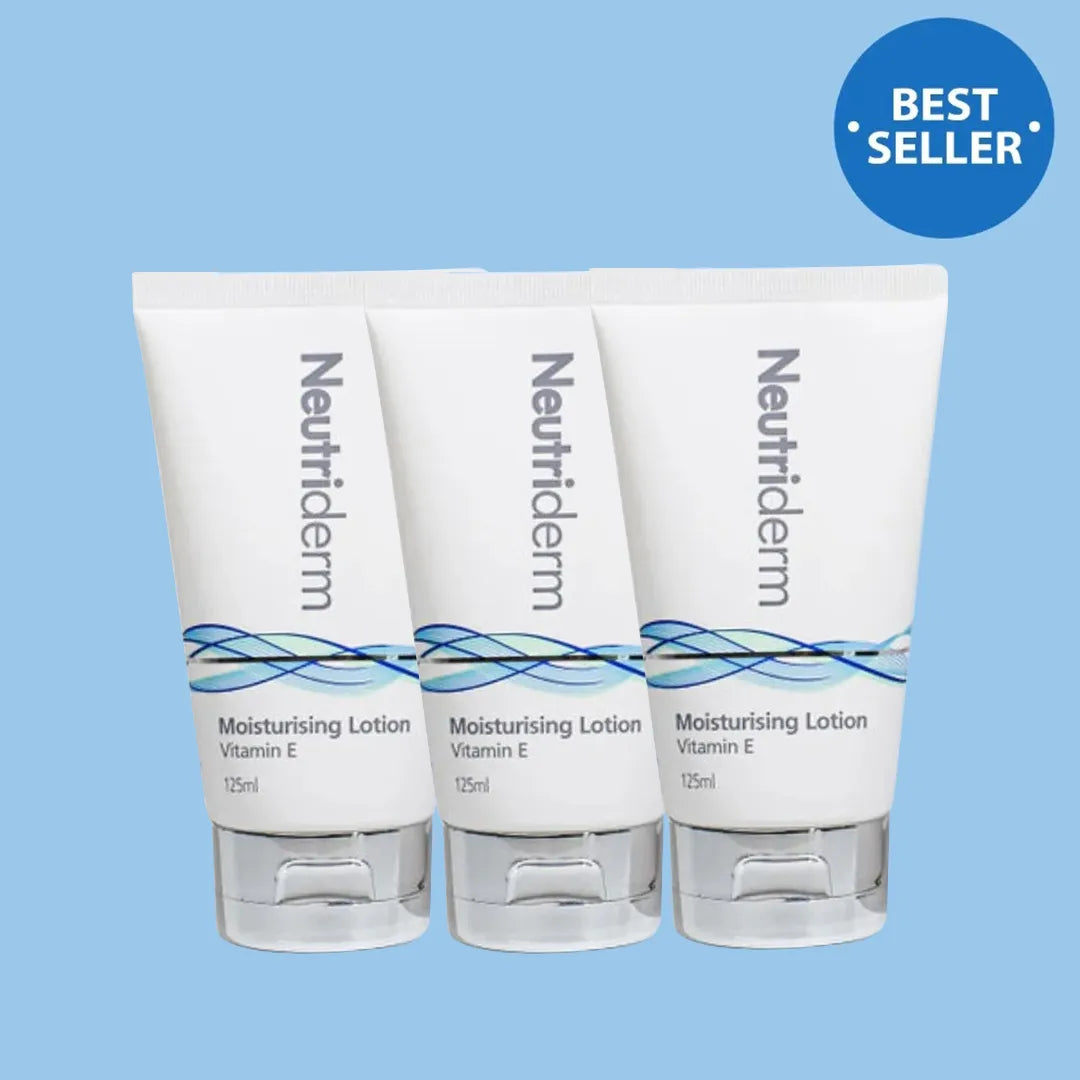 Neutriderm Moisturising Face & Body Lotion for Dry, Aging, Wrinkles, Acne, Red Skin With Vitamin E - 125ml (Pack of 3)