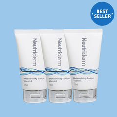 Neutriderm Moisturising Face & Body Lotion for Dry, Aging, Wrinkles, Acne, Red Skin With Vitamin E - 125ml (Pack of 3)